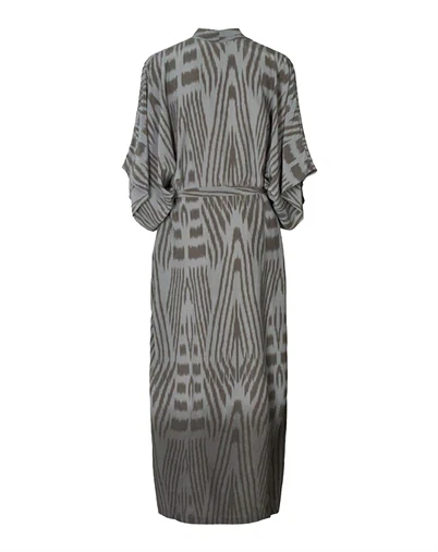 Rabens Saloner - Alesandra Ombre Ikat Kimono Kjole - Asphalt Combo
